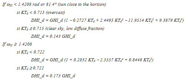 Equations of Erbs, Klein and Duffie 1982